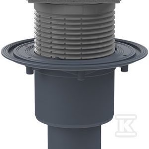 Wpust stropowy DN50/75/110 pionowy z kołnierzem przyłączeniowym, syfonem antyzapachowym Primus blue i nasadą ze stali szlachetnej 121x121mm z rusztem dekoracyjnym HL310PRBLUE-3000
