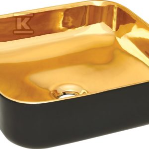 Umywalka nablatowa MALAGA czarno/złoty połysk CE-39-027-C