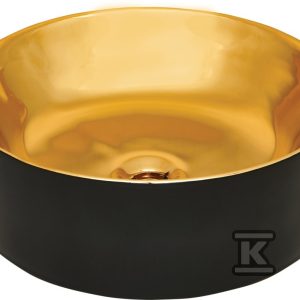 Umywalka nablatowa KOS czarno/złoty połysk CE-38-027-C