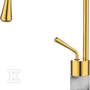 Bateria umywalkowa GABRO wysoka biały/złoty BU-33-W13-V