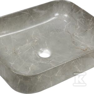 Umywalka nablatowa FLORINA szary połysk marmur CE-40-705-C