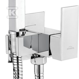 Bateria bidetowa podtynkowa kwadratowa chrom BP-K0-B01-L