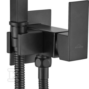 Bateria bidetowa podtynkowa kwadratowa czarny BP-K0-B04-L