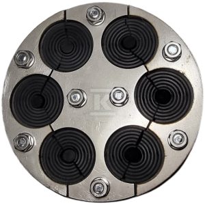 Przepust Gazo-Wodoszczelny do przejść instalacji, średnica zewnętrzna 125mm, sześciootworowy, zakres wewnętrznych otworów medialnych od 6mm do 32mm DW125/6/6-32