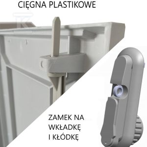 Obudowa termoutwardzalna lakierowana STN 106X50/2 – daszek płaski, cięgna PCV IOB-35820-01-007