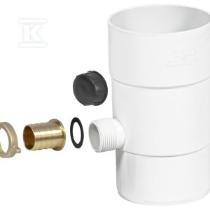 Łapacz wody deszczowej PVC 100, do r.spustowej, kolor biały RAL9010, system rynnowy „Karolina” 5038190100
