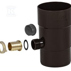 Łapacz wody deszczowej PVC 100, do r.spustowej, kolor brązowy RAL8017, system rynnowy „Karolina” 5038194100