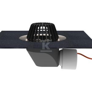 Wpust dachowy grawitacyjny DN75/110 poziomy, z kołnierzem bitumicznym, podgrzewany na 230V (10-30W/230V) HL64.1H