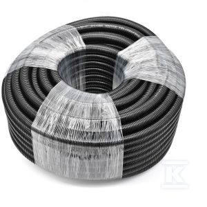 Rura karbowana bezhalogenowa (peszel bezhalogenowy) RIS_PA6_HB 11,4×15 ,czarna, odporność 750N 50 mb, odporna na UV W0529