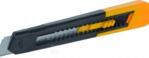 Nóż na ostrza łamane 18 mm zołto-szary MN-63-019/1