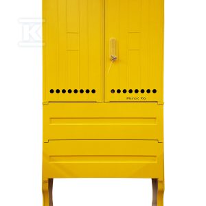 Szafka gazowa z kompozytu, stojąca, typ SSTG, szerokość 800 / wysokość 840mm, bez monozłącza, z fundamentem, standard PSG, kolor żółty RAL1021 IOBG-44311-07-524-H