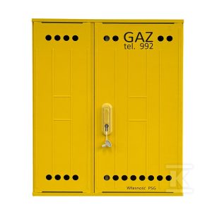 Szafka gazowa z kompozytu, wisząca, typ SSTG, szerokość 660 / wysokość 840mm bez monozłącza, bez fundamentu, standard PSG, kolor żółty RAL1021 IOBG-43310-07-524-H