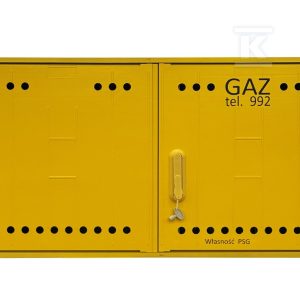 Szafka gazowa z kompozytu, wisząca, typ SSTG, szerokość 1060 / wysokość 580mm, bez monozłącza, bez fundamentu, standard PSG, kolor żółty RAL1021 IOBG-45210-07-524-H