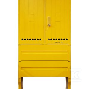 Szafka gazowa z kompozytu, stojąca, typ SSTG, szerokość 800 / wysokość 840mm + fundament, monozłącze na 2 gazomierze w pionie z zaworem 5/4″ na reduktor, standard PSG, kolor żółty RAL1021 IOBG-91040-07-528-H