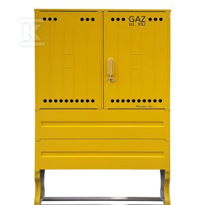 Szafka gazowa z kompozytu, stojąca, typ SSTG, szerokość 1060 / wysokość 840mm bez monozłącza, z fundamentem, standard PSG, kolor żółty RAL1021 IOBG-45311-07-524-H