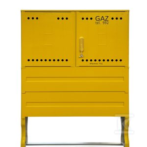 Szafka gazowa z kompozytu, stojąca, typ SSTG, szerokość 1060 / wysokość 580mm, bez monozłącza, z fundamentem, standard PSG, kolor żółty RAL1021 IOBG-45211-07-524-H