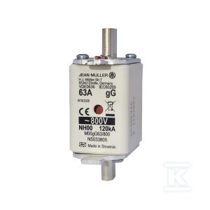 Wkładka bezpiecznikowa NH00 63A 800V AC gG N5033805