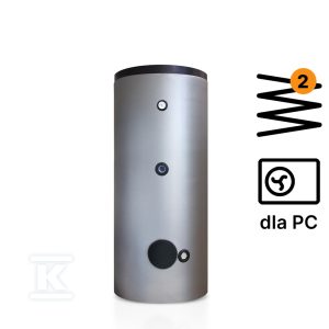 Wymiennik c.w.u. ZPE HX400-2.2B stojący, pojemność 369 l z dwoma wężownicami do instalacji solarnej i pomp ciepła HZPE0400B2W02
