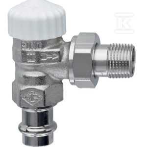 Zawór termostatyczny z bezstopniową nastawą wstępną od 1 do 8 V-EXACT II DN 15, VIEGA, kątowy 3717-15.000