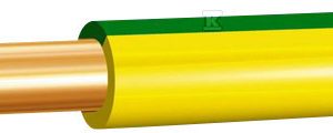 Przewód instalacyjny H05V-U (DY) 1×2,5 żółto-zielony /100m/ G-105449