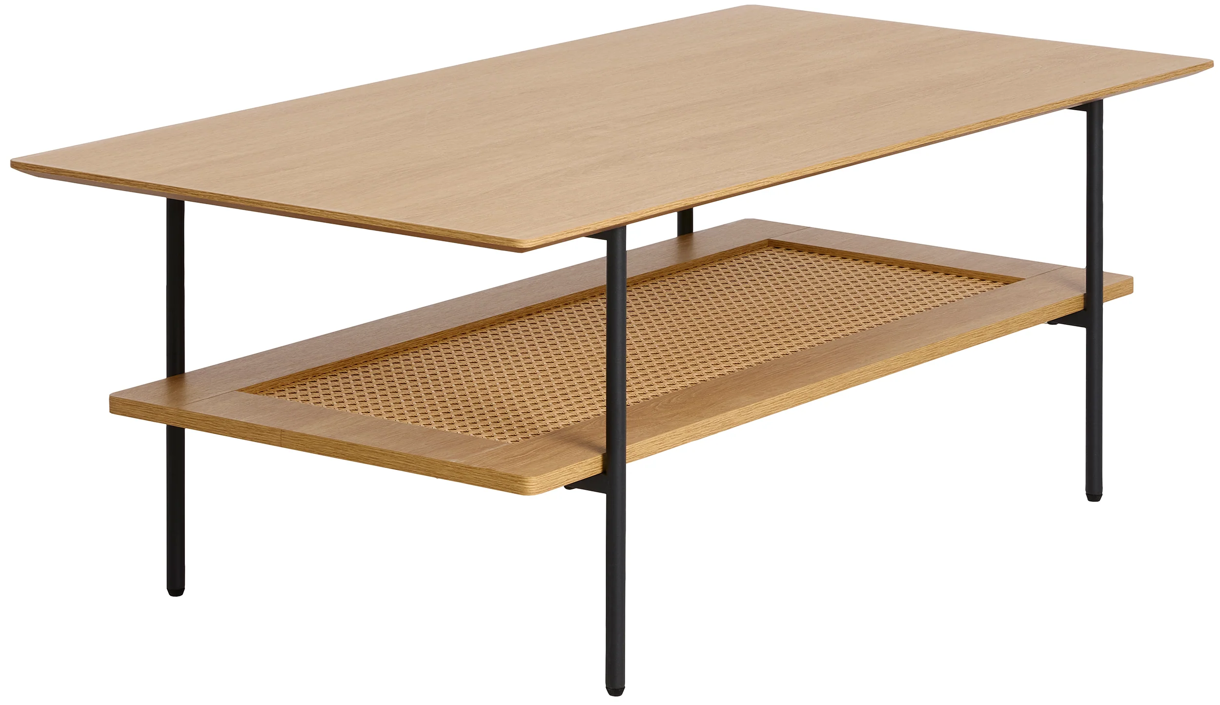 Stolik kawowy Mogest 110×55 cm dąb naturalny z półką
