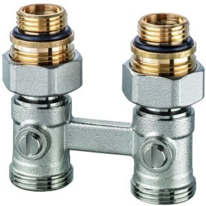 Zestaw przyłączeniowy Vekotrim G3/4-1/2 do grzejników dolnozasilanych, z wkładką termostatyczną i funkcją odcięcia, prosty 0564-50.000