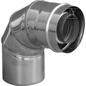 Kolano 87° powietrzno-spalinowe srebrne DN60/100 K.012093P10