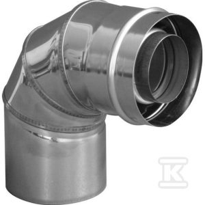 Kolano powietrzno-spalinowe 87° DN80/125 srebrne K.015247P10