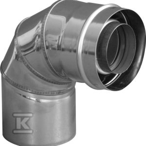 Kolano 87° powietrzno-spalinowe DN60/100 srebrne K.012093