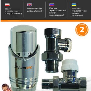 Zestaw termostatyczny prosty chromowany OPTZZTPC.408