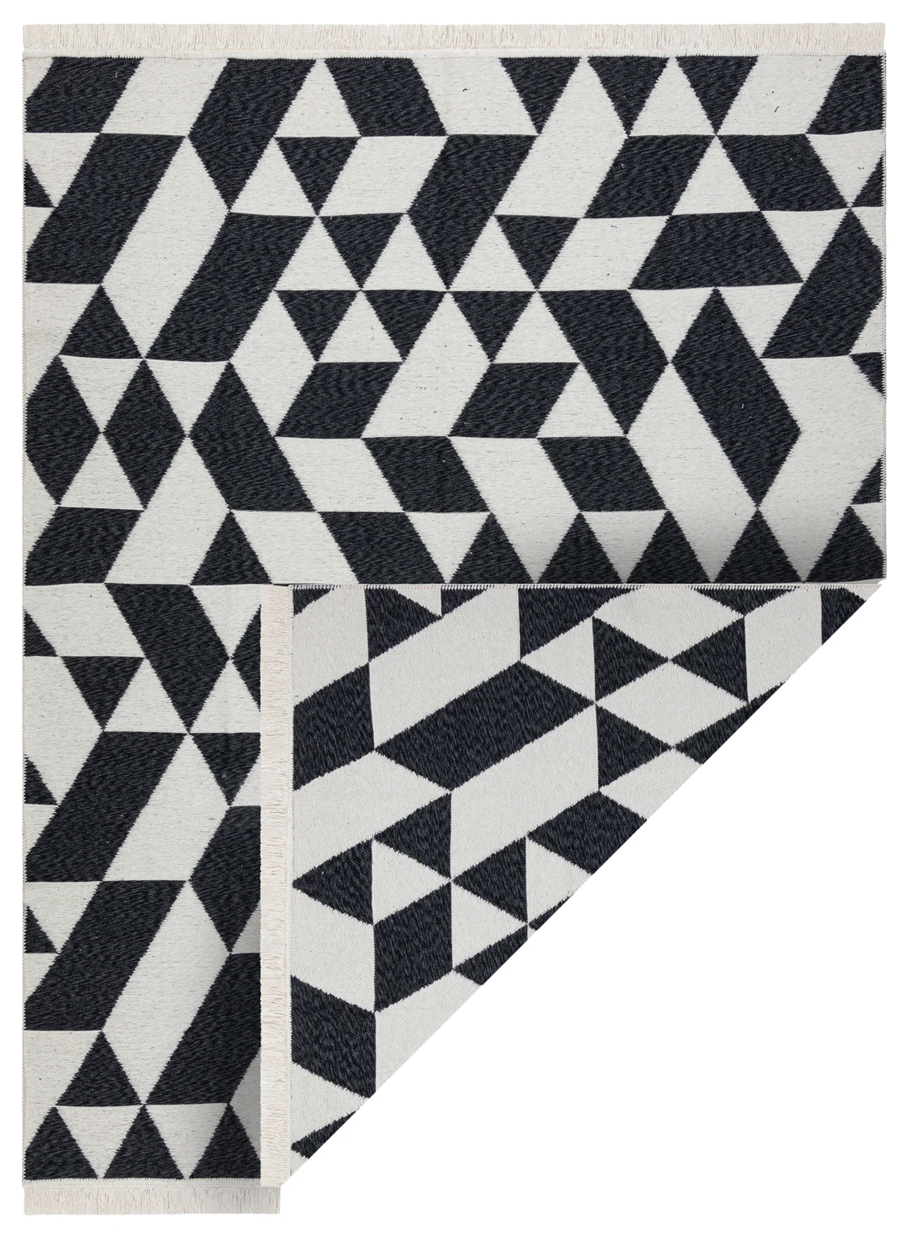 Dywan Twin 180×270 cm czarny / krem geometryczny