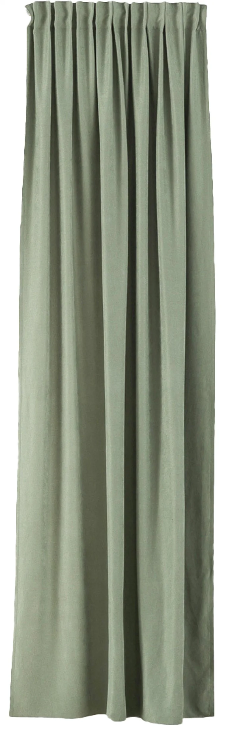Zasłona na taśmie marszczącej Ereless 140×280 cm szałwiowa