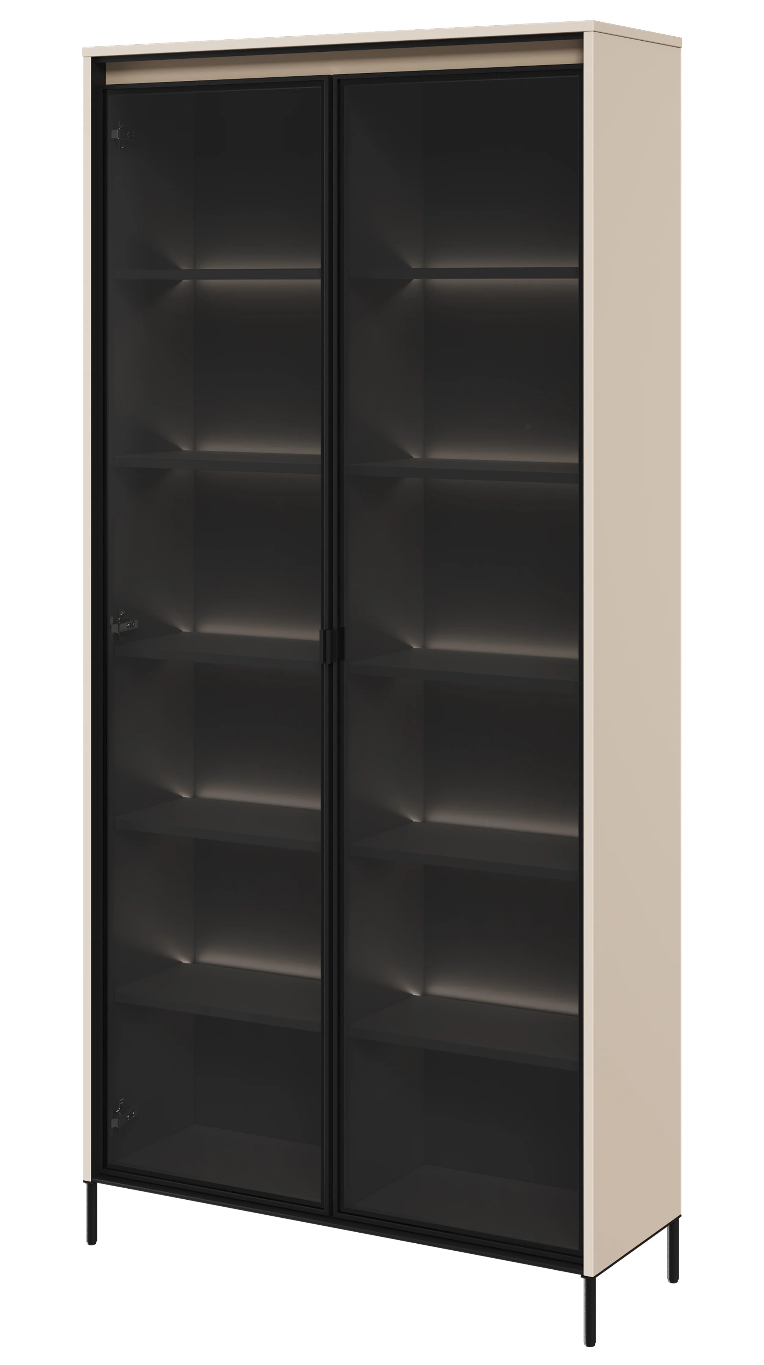 Witryna dwudrzwiowa Trend 92 cm z LED Beżowa