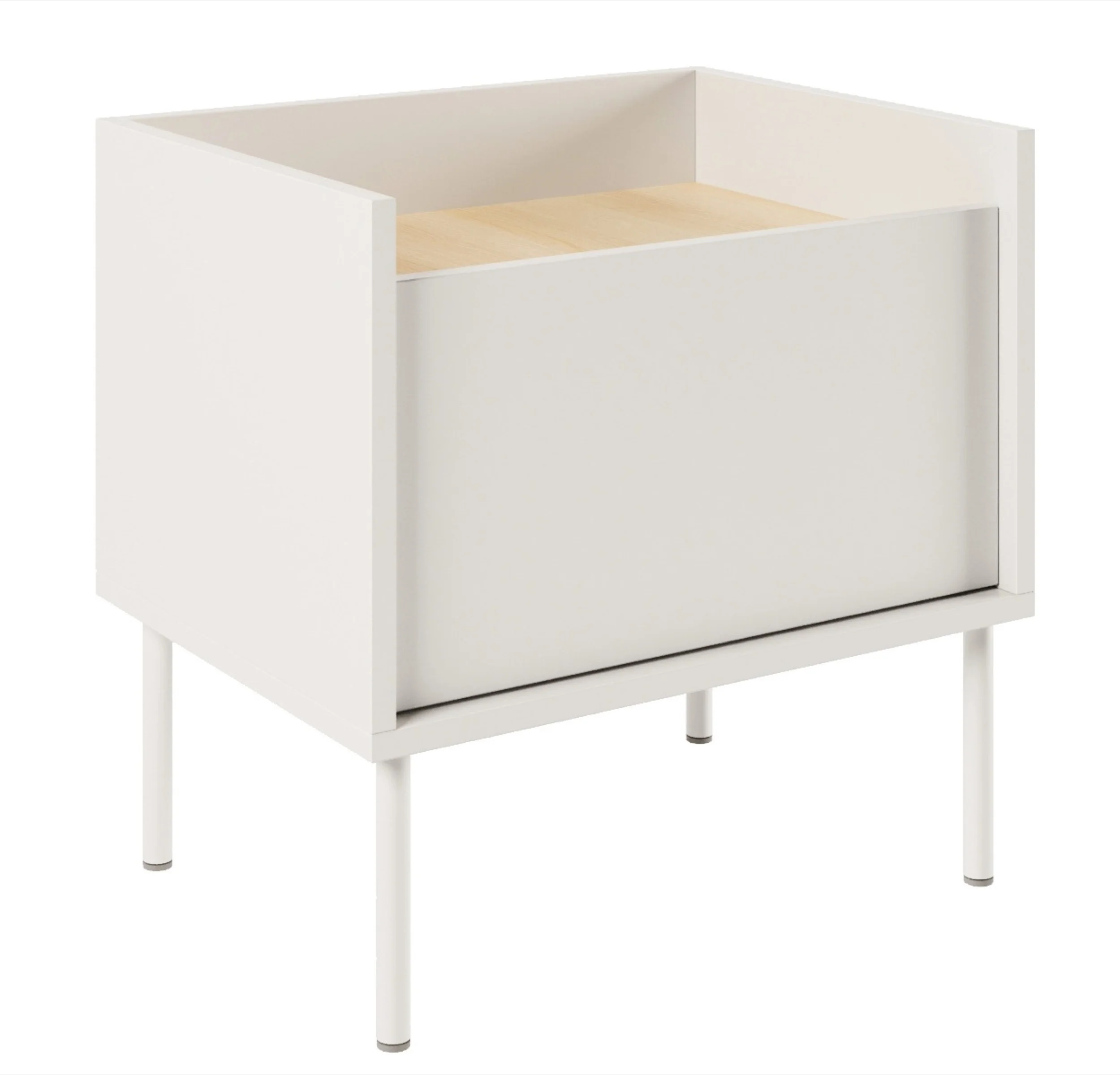 Szafka nocna Tovi jednodrzwiowa 50 cm biała/dąb lindberg