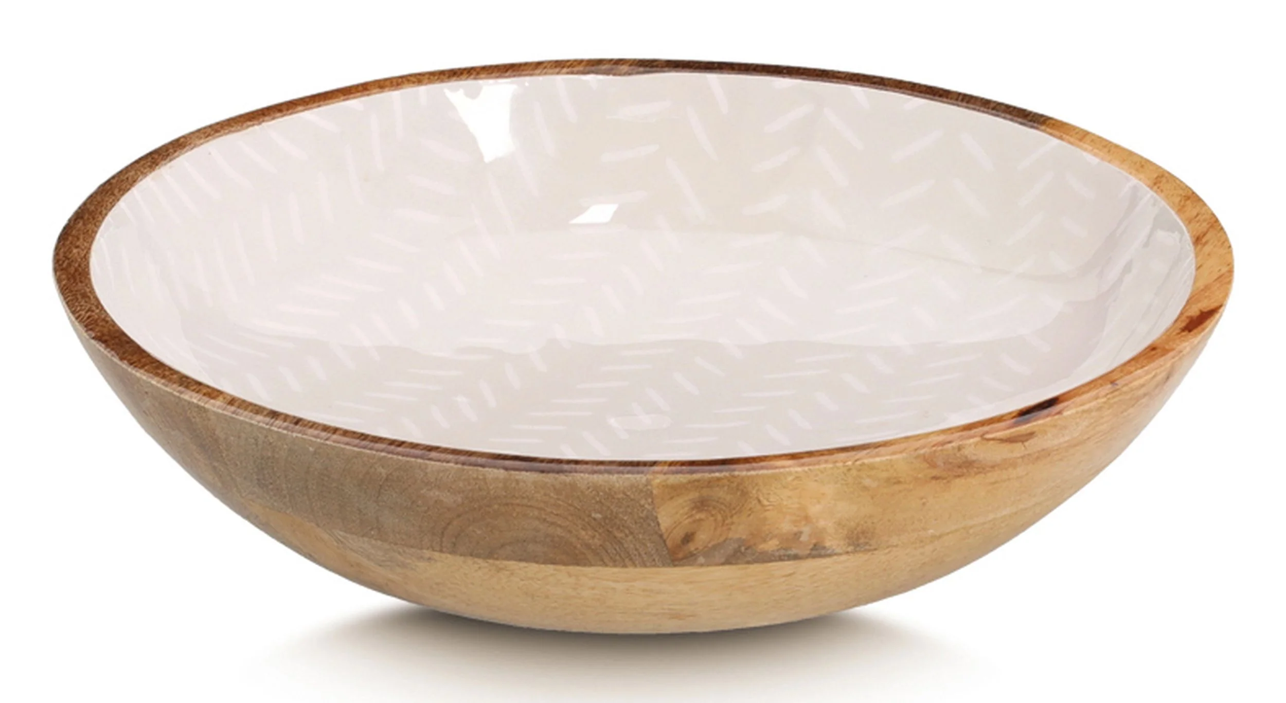 Miska Cherrey 25×5 cm drewno mango beżowa