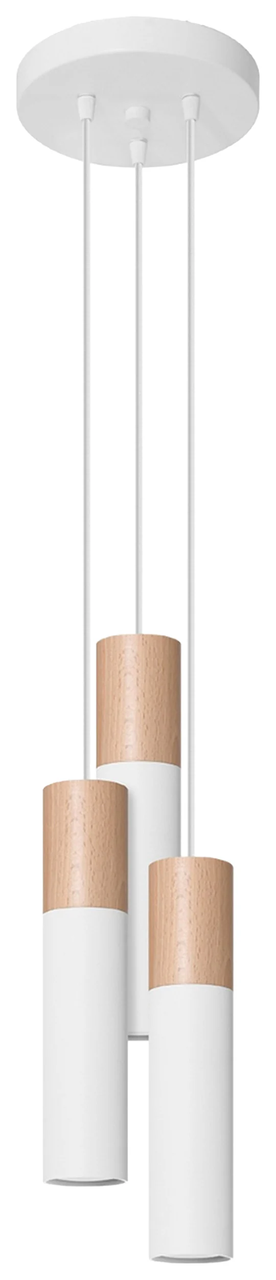 Lampa wisząca Pablo x3 biała na okrągłej podsufitce