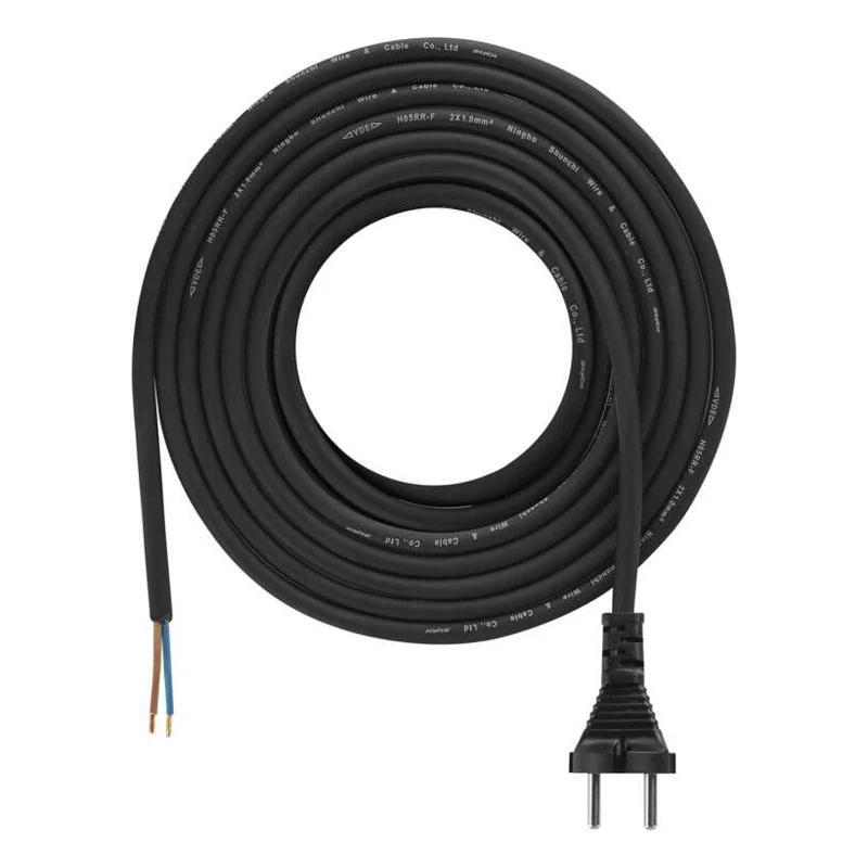 Flexo šňůra gumová 2×1,0mm2 5m černá EMOS S03050