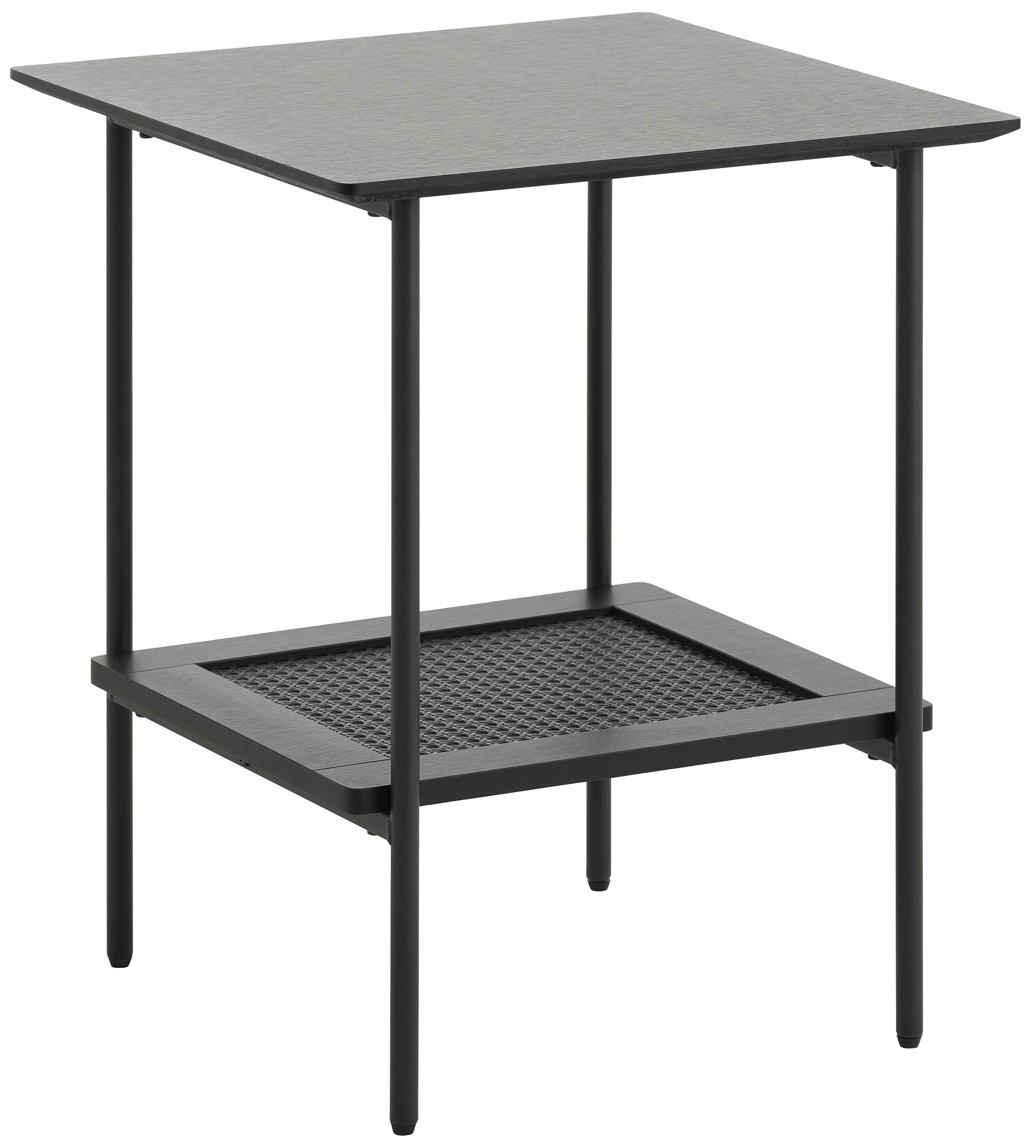 Stolik boczny Mogest 45×45 cm dąb czarny z półką