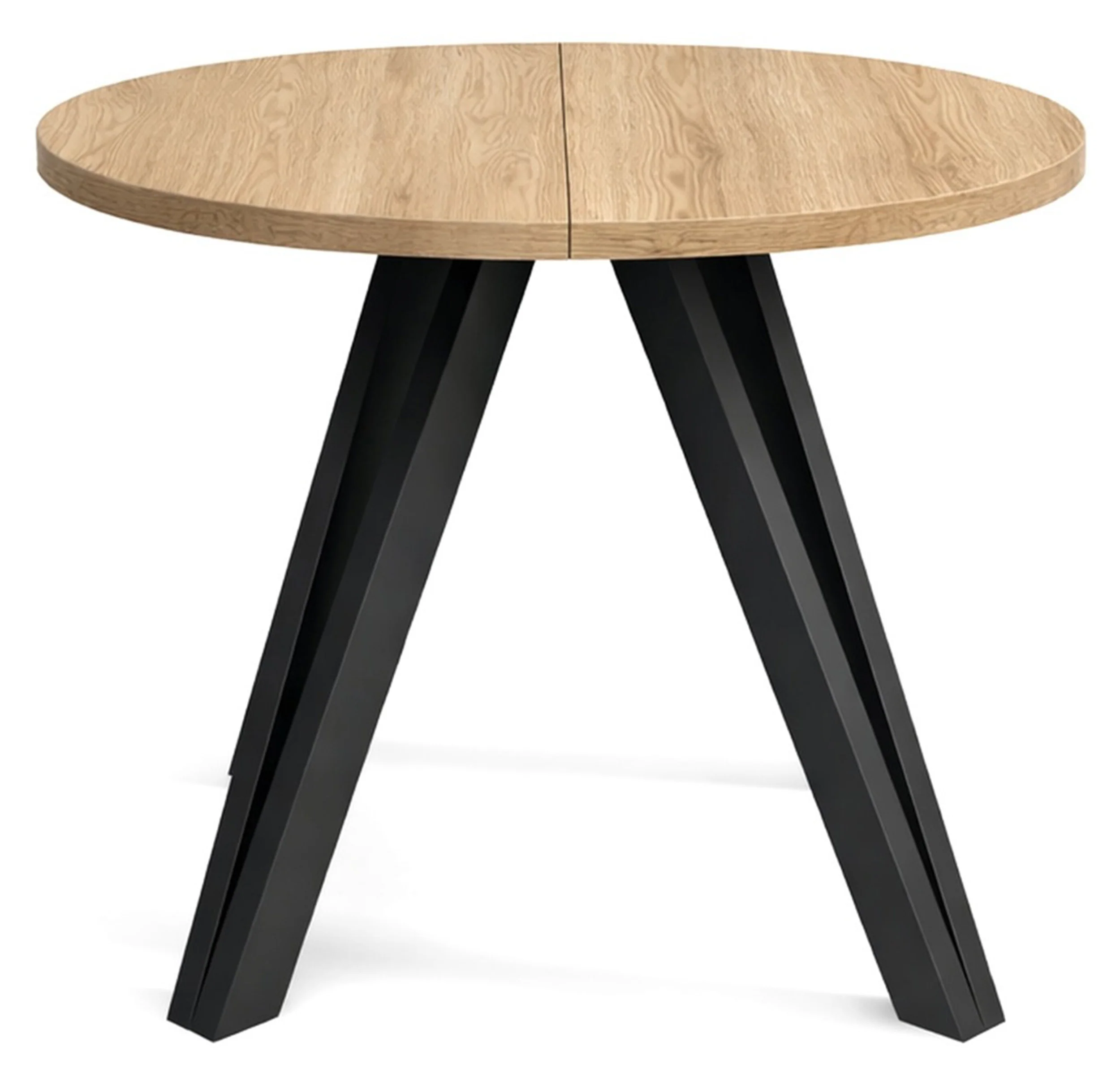 Stół rozkładany do jadalni Nuuvel 100-180×100 cm dąb cremona z czarnymi nogami hairpin