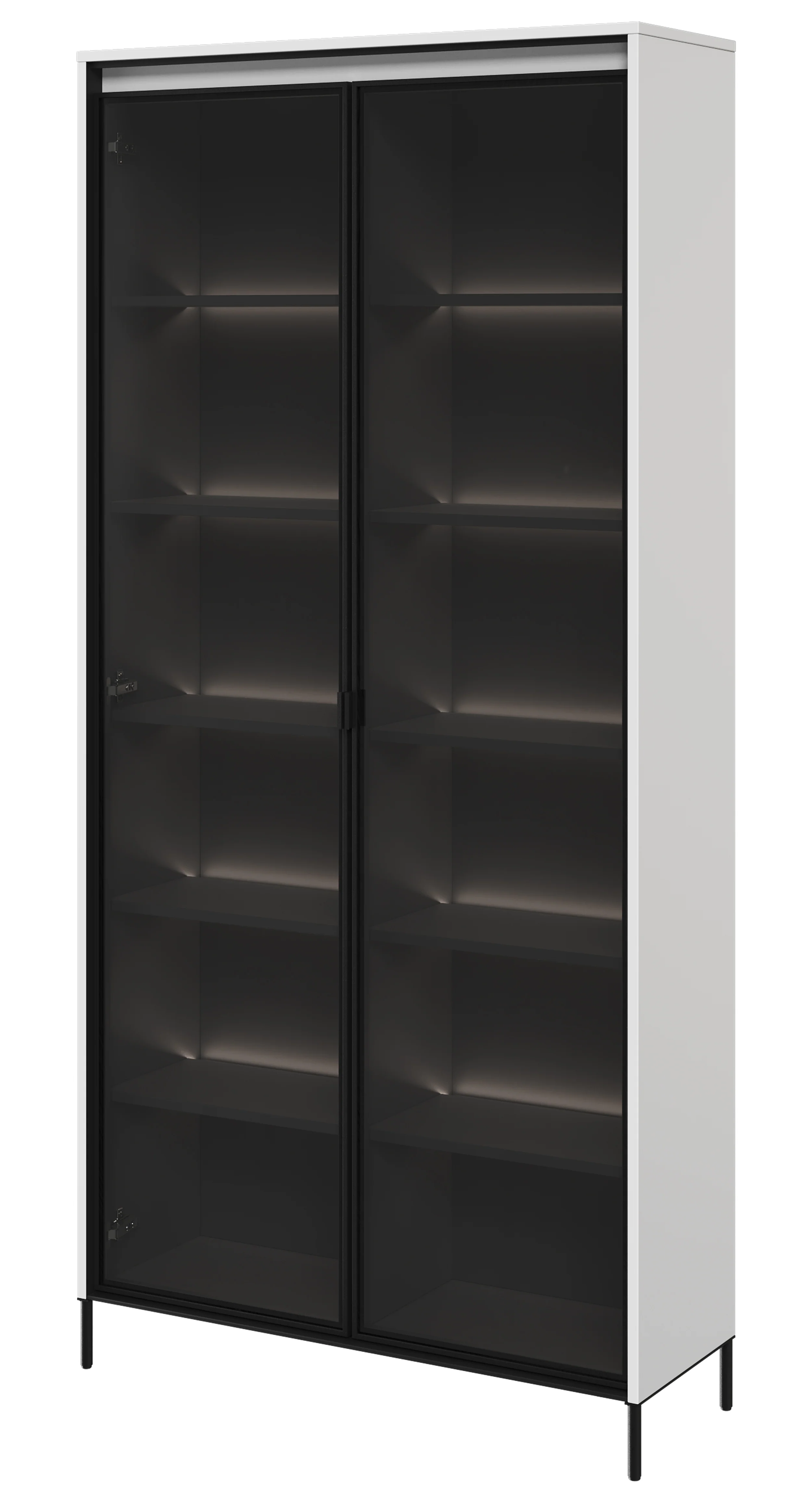 Witryna dwudrzwiowa Trend 92 cm z LED Biała