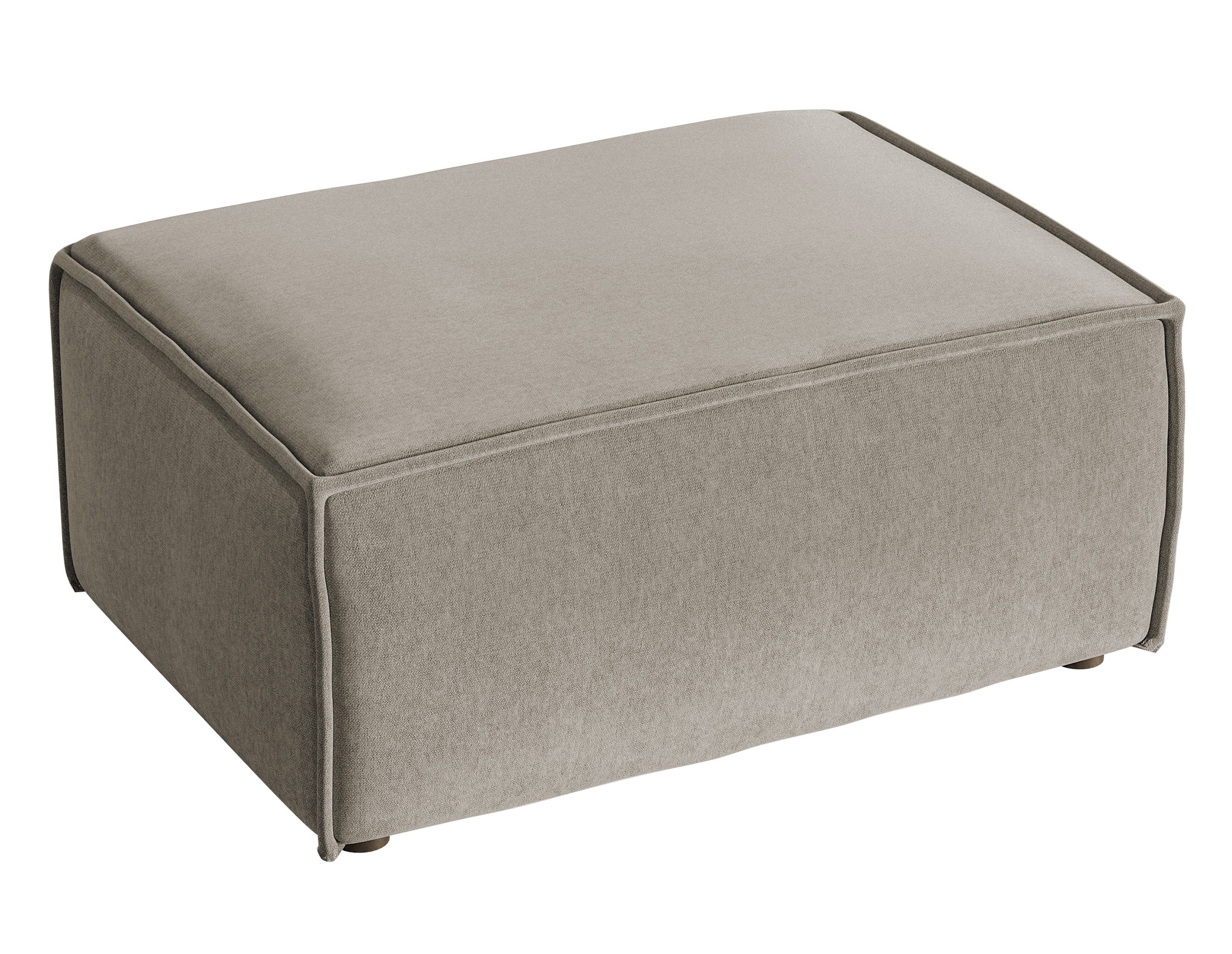 Pufa Copertino 65×90 cm szarobeżowa welur hydrofobowy