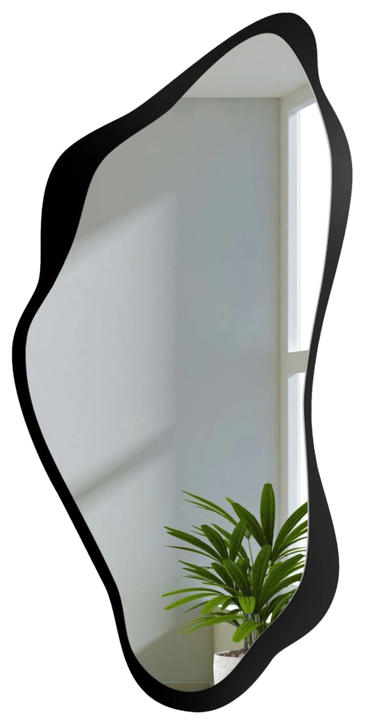Lustro ścienne Piena 160×80 cm w czarnej ramie pionowe