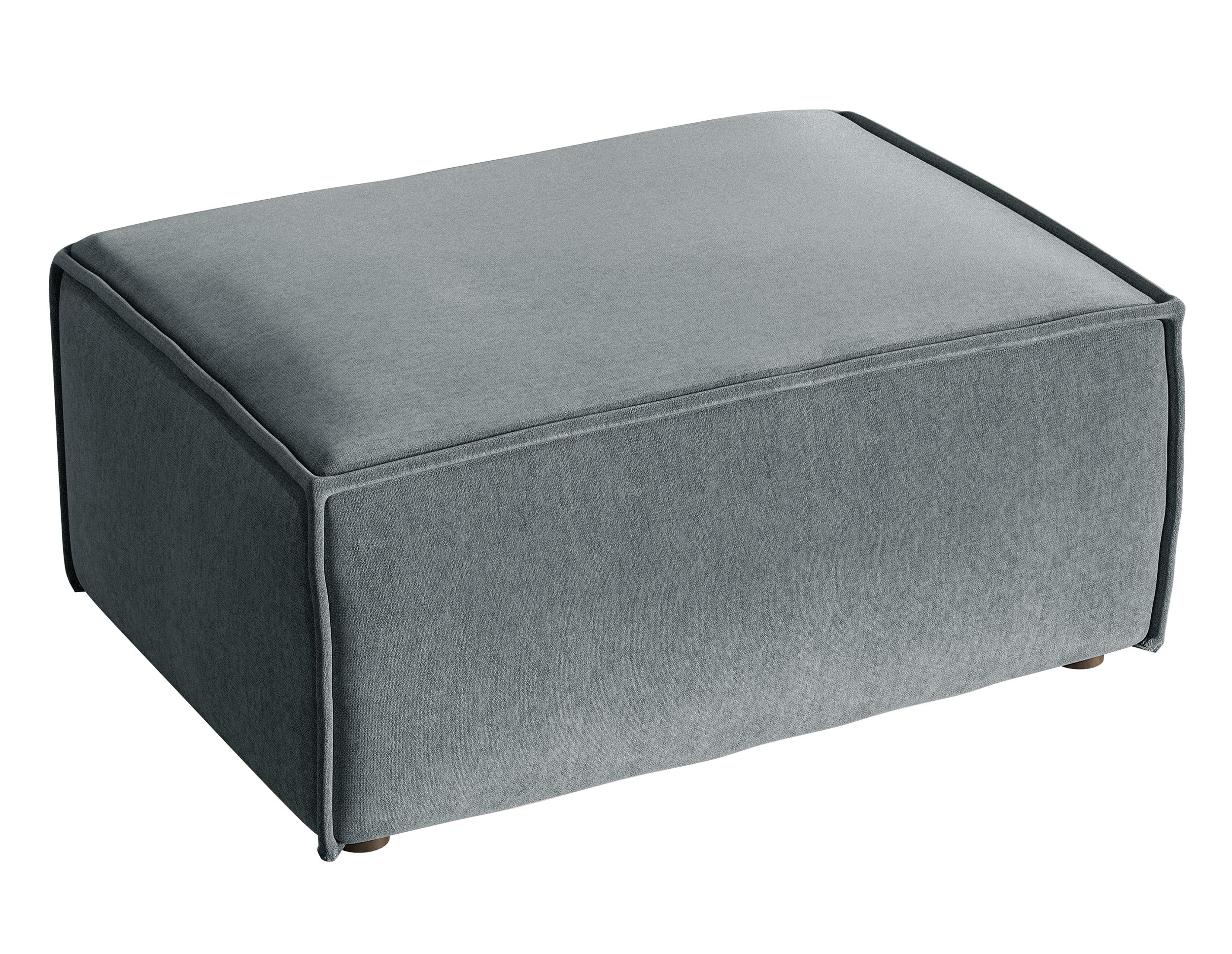 Pufa Copertino 65×90 cm szara welur hydrofobowy