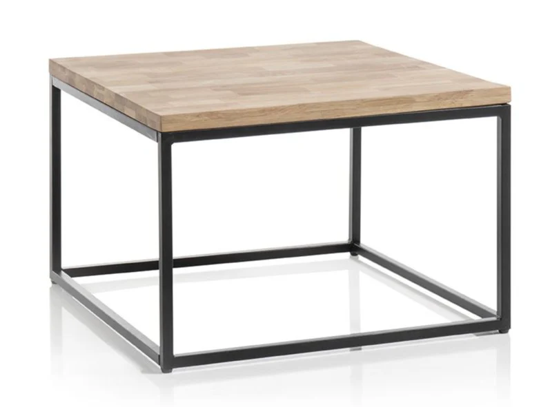 Stolik kawowy Gatima kwadratowy z drewna dębowego 70×70 cm