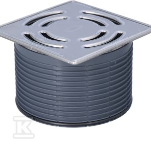 Nadstawka rama ze stali szlachetnej 145x145mm/ kratka ściekowa ze stali szlachetnej 138x138mm do wpustów stropowych HL3910