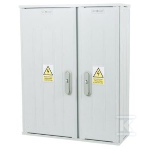 Obudowa termoutwardzalna lakierowana SSTN 66X84/2L – montaż aparatów, daszek skośny, cięgna metalowe IOBK-43350-01-011