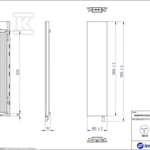 Grzejnik elektryczny Instal Projekt Inventio Electro biały/silk ekran biały c34 40×180 cm INVE-40/180E34+GH-06C1