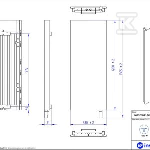 Grzejnik elektryczny Instal Projekt Inventio Electro biały/silk ekran biały c34 50×120 cm INVE-50/120E34+GH-06C1