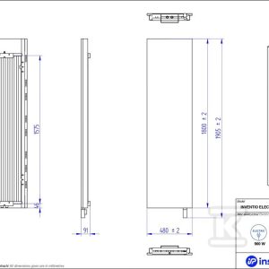 Grzejnik elektryczny Instal Projekt Inventio Electro biały/silk ekran biały c34 50×180 cm INVE-50/180E34+GH-09C1