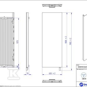 Grzejnik elektryczny Instal Projekt Inventio Electro biały/silk ekran biały c34 70×180 cm INVE-70/180E34+GH-12C1